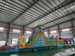 69' Obstacle - Color me Summer with 18' Slide (wet/dry)